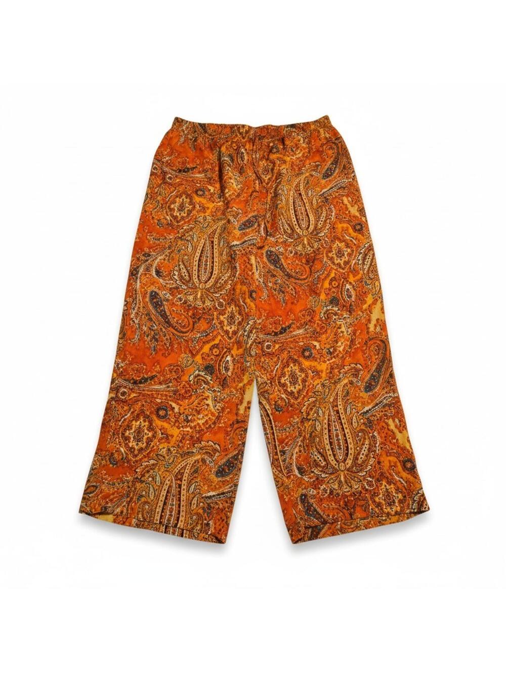 LRL Ralph Lauren Wide-Leg Palazzo Pull-on Pant Sz 2X Colorful Boho Chic Coastal